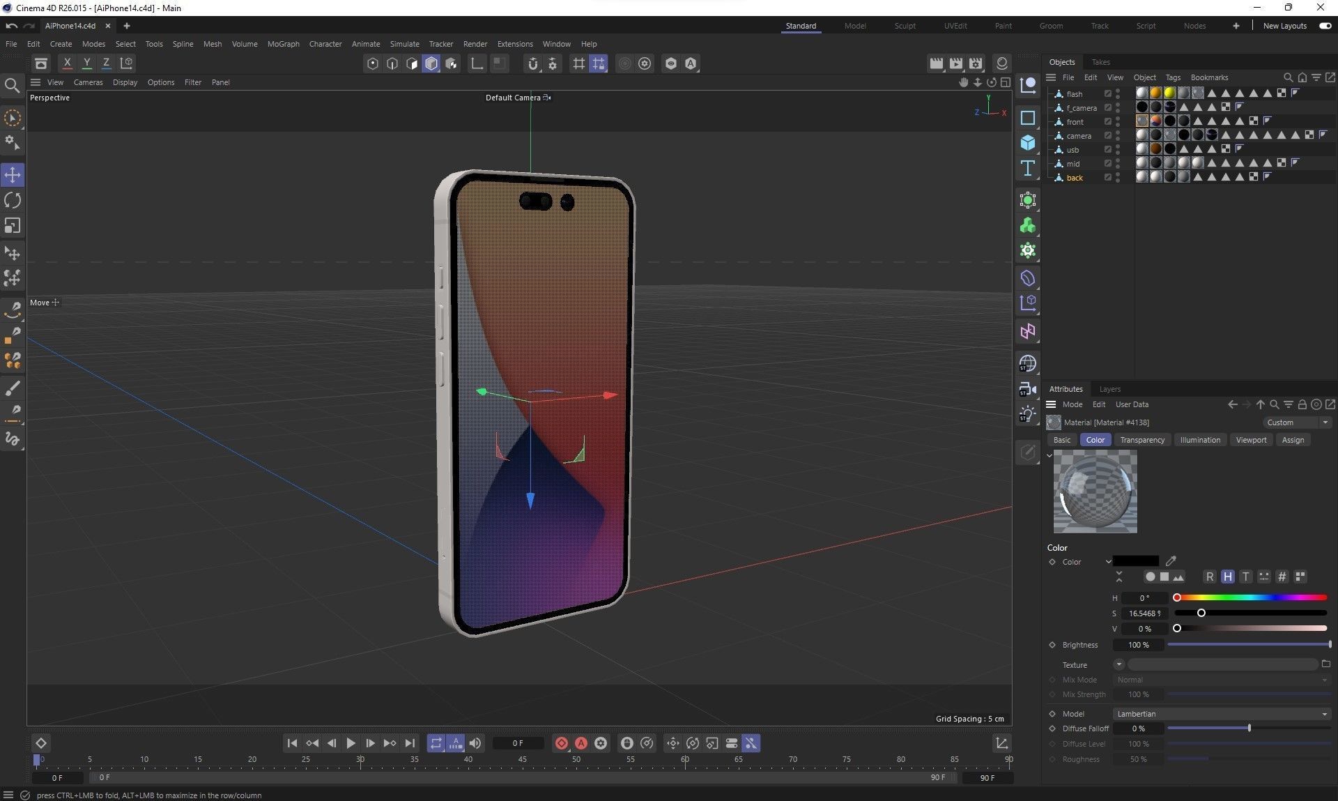 Apple iPhone 14 Low-poly 3D model_28