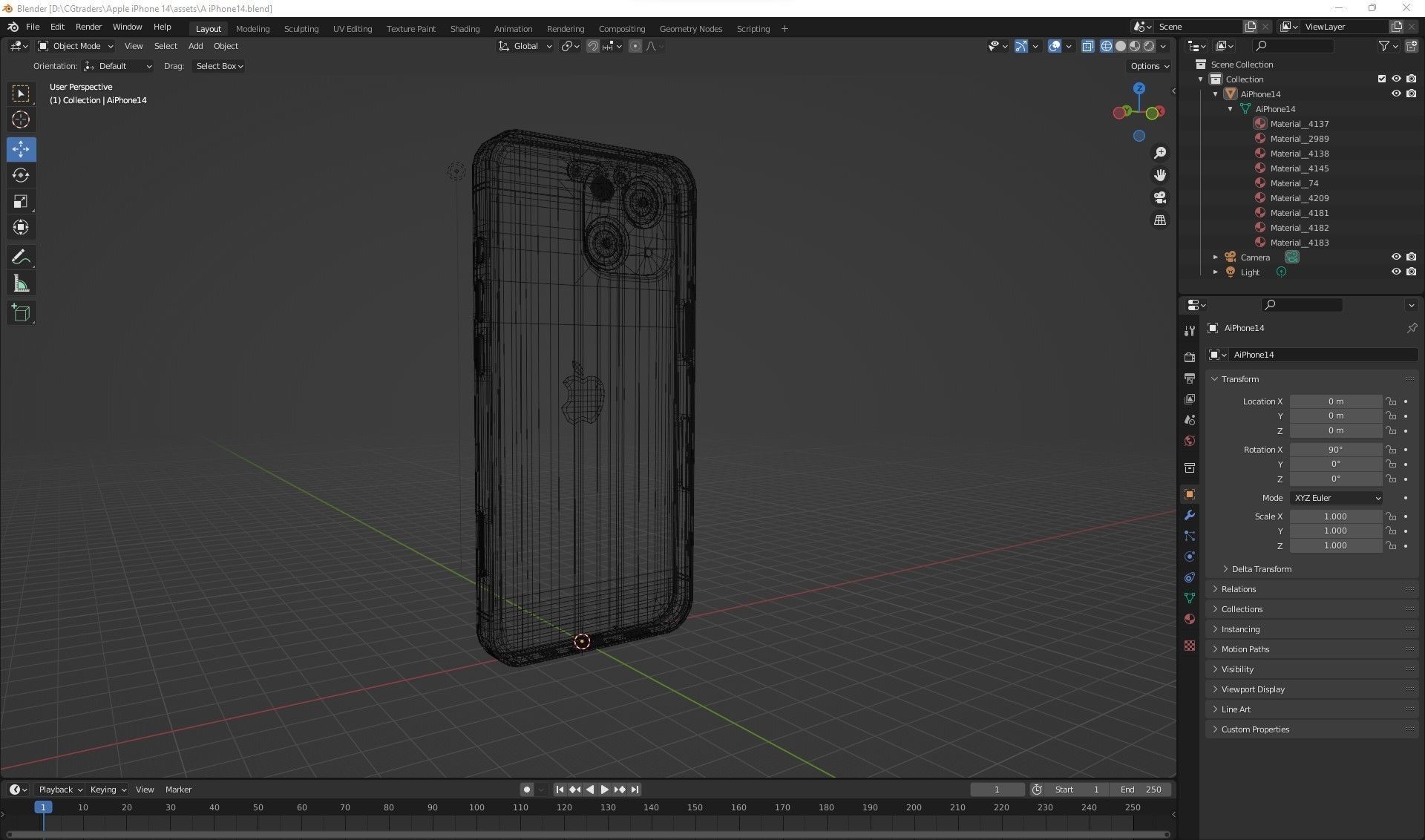 Apple iPhone 14 Low-poly 3D model_29