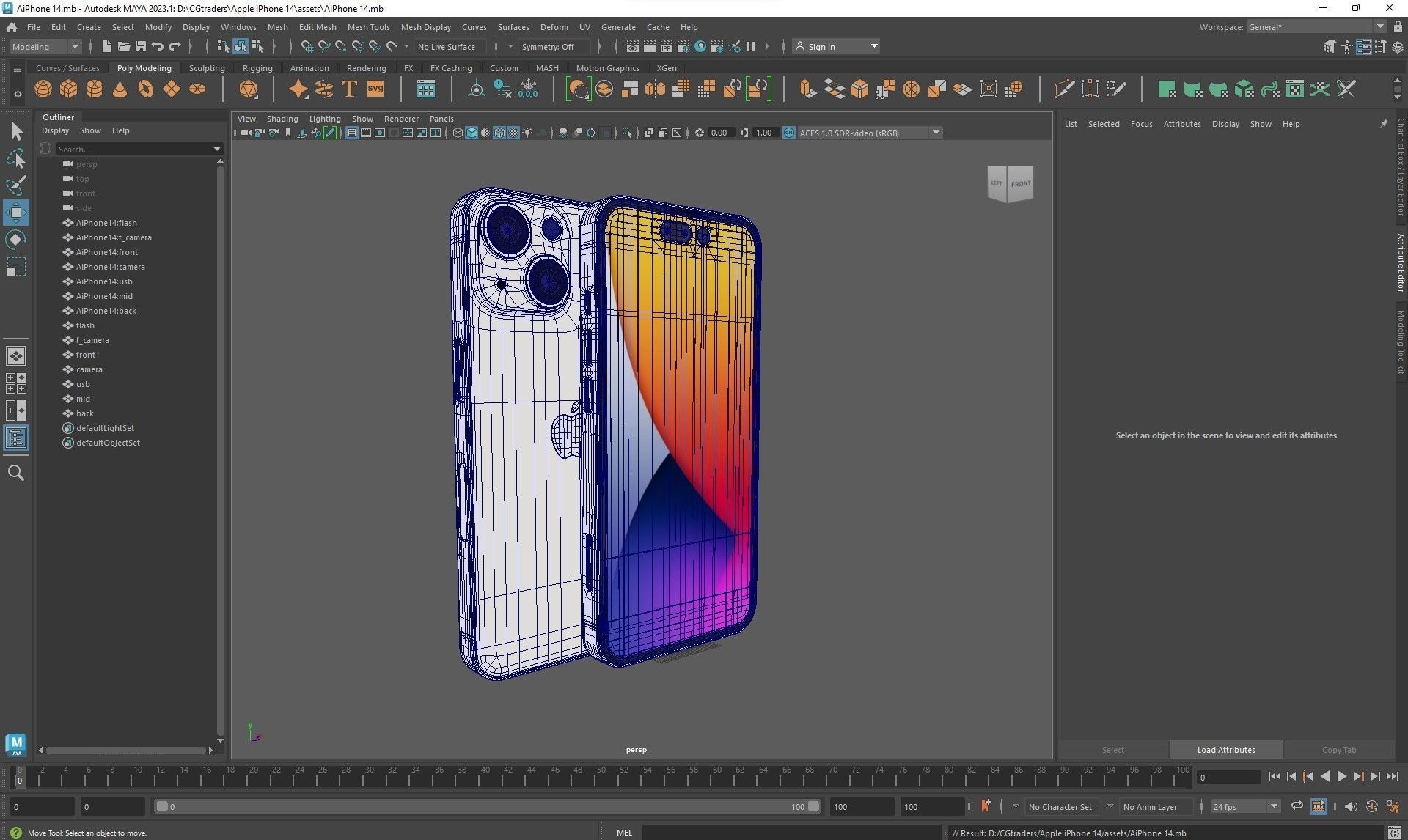 Apple iPhone 14 Low-poly 3D model_33