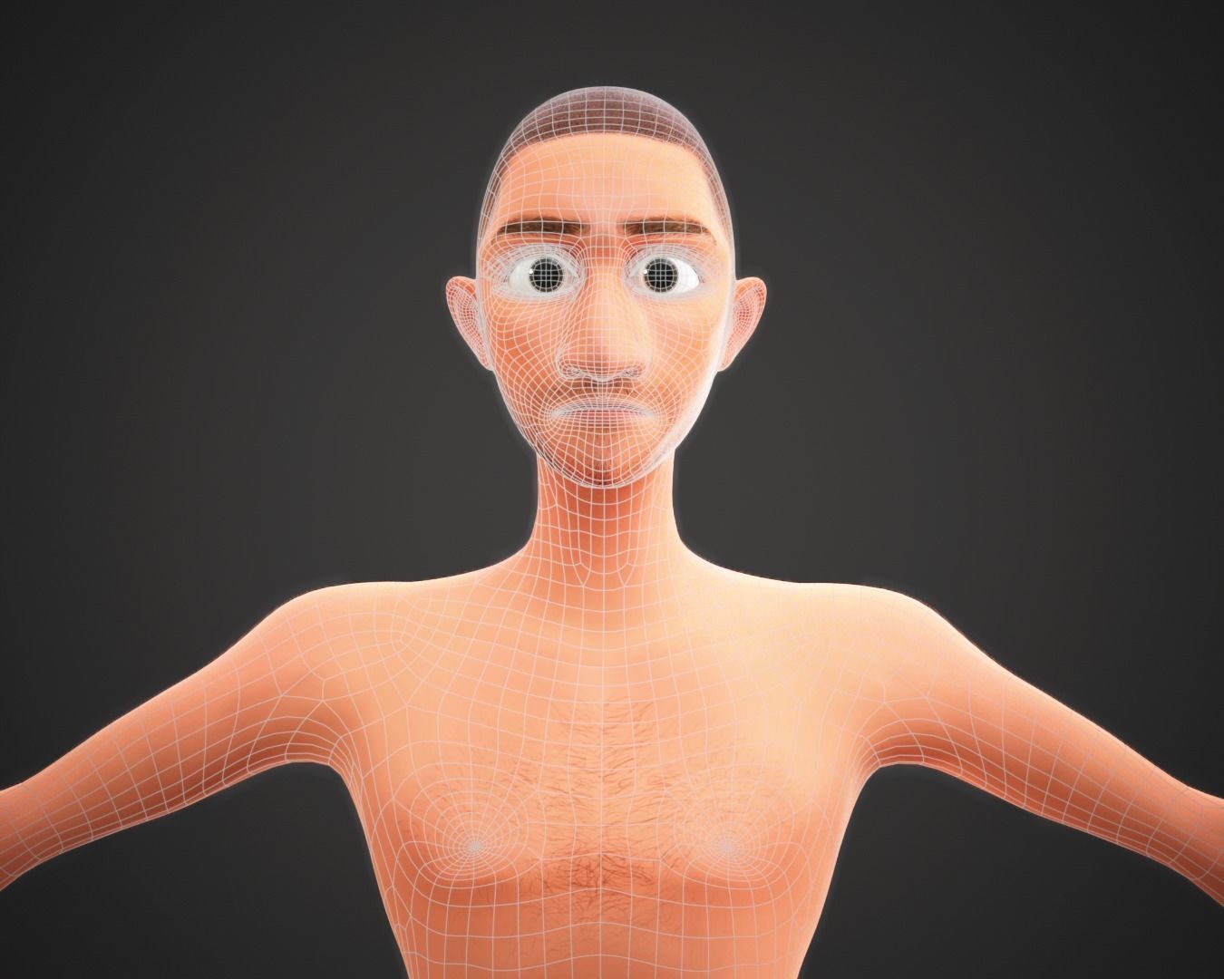 Stylized Cartoon Bruno man character rigged Low-poly 3D model_16