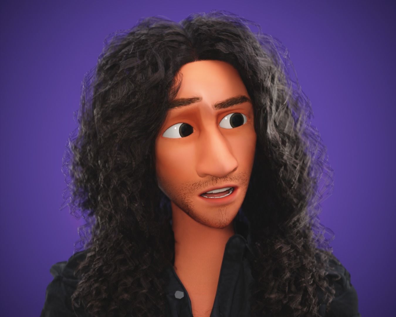 Stylized Cartoon Bruno man character rigged Low-poly 3D model_20