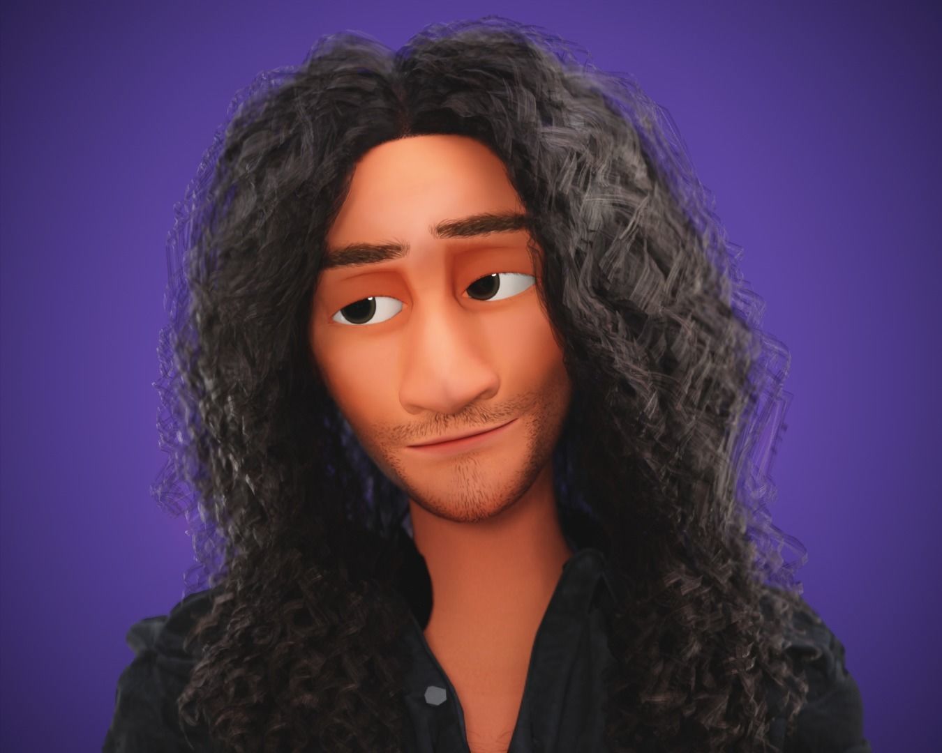 Stylized Cartoon Bruno man character rigged Low-poly 3D model_23