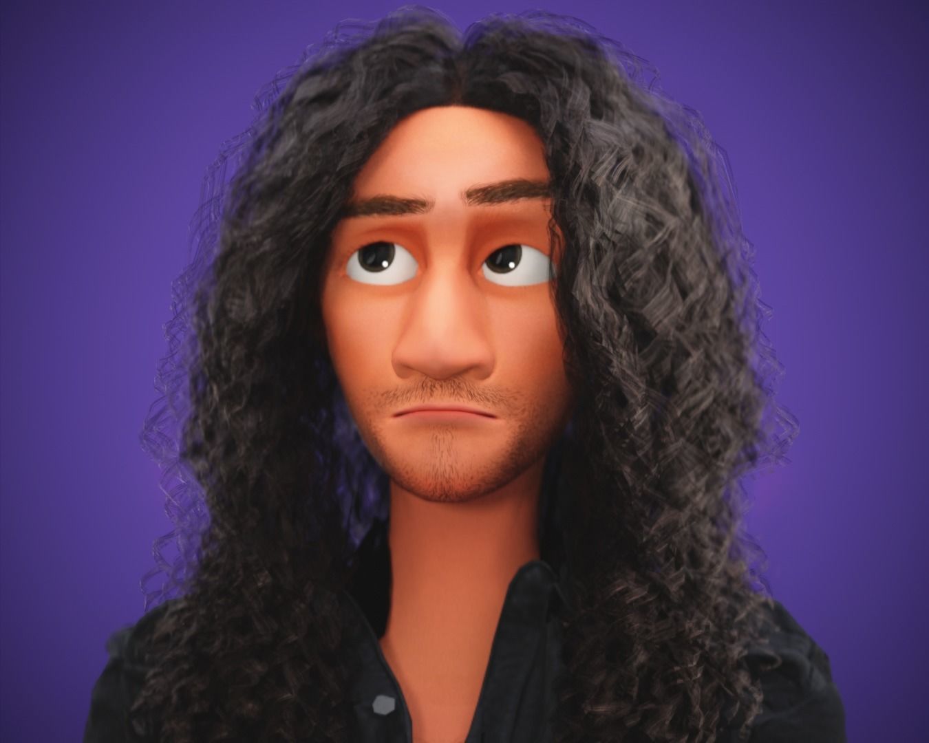 Stylized Cartoon Bruno man character rigged Low-poly 3D model_18