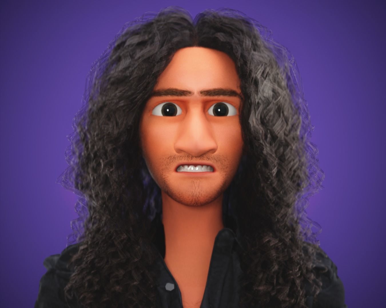 Stylized Cartoon Bruno man character rigged Low-poly 3D model_21