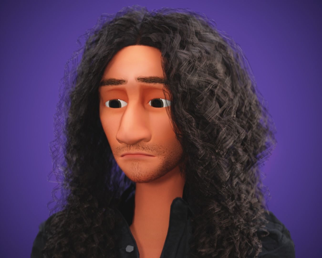 Stylized Cartoon Bruno man character rigged Low-poly 3D model_22