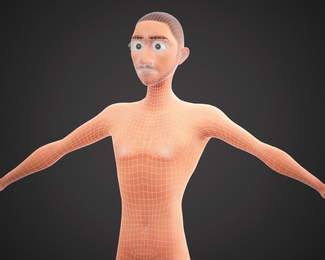 Stylized Cartoon Bruno man character rigged Low-poly 3D model_17
