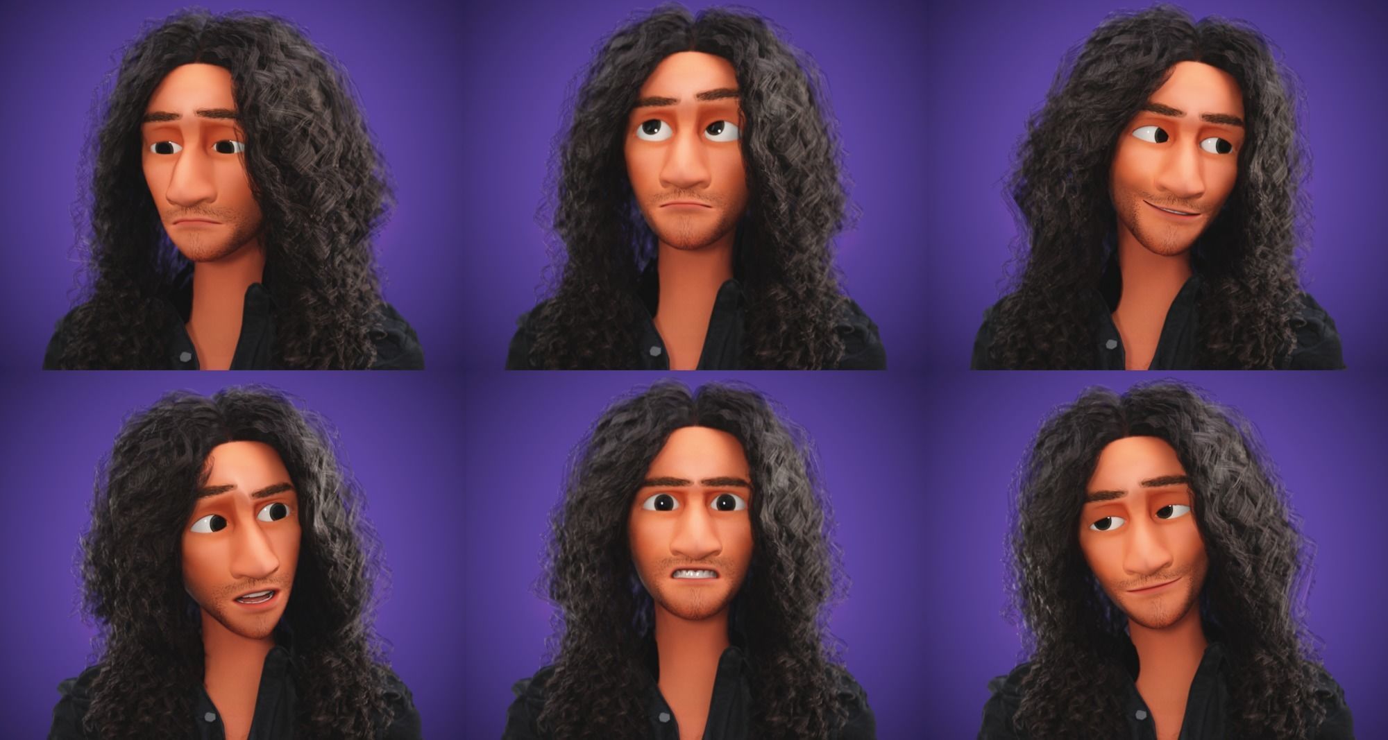 Stylized Cartoon Bruno man character rigged Low-poly 3D model_2