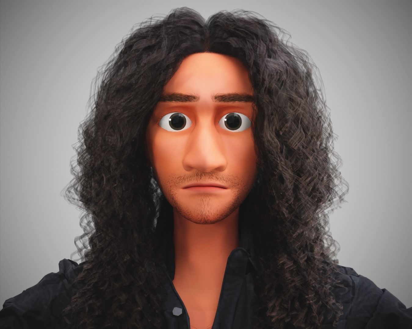 Stylized Cartoon Bruno man character rigged Low-poly 3D model_9