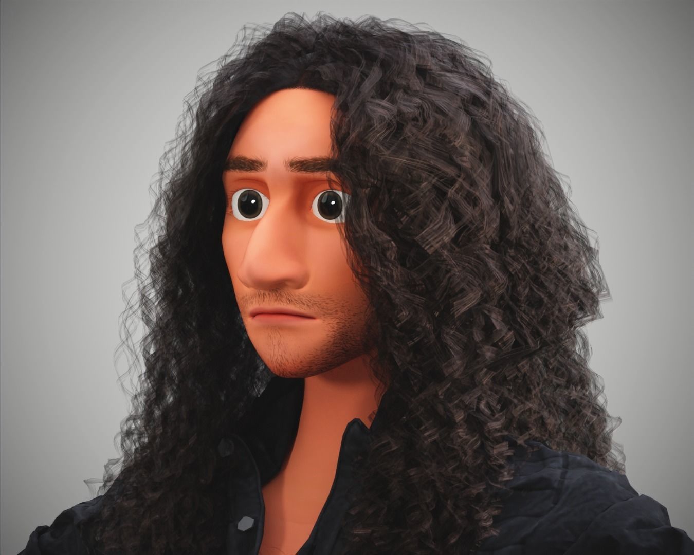 Stylized Cartoon Bruno man character rigged Low-poly 3D model_10