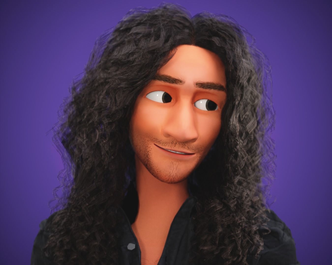 Stylized Cartoon Bruno man character rigged Low-poly 3D model_19