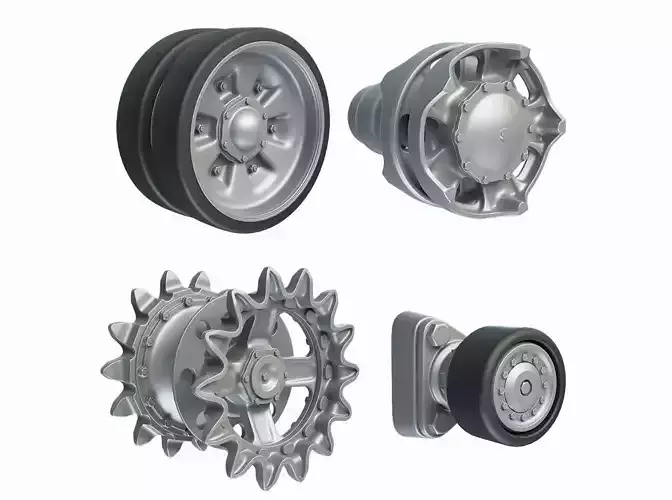 T-72 and T-90 Tank Wheels Set High-Poly