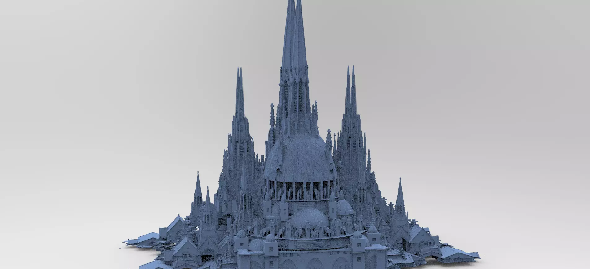 Desert Persian Fortress Tower City 3D model_0