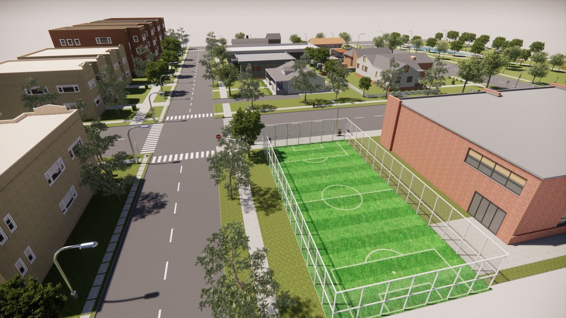 neighbourhood campus plan 3D model_8