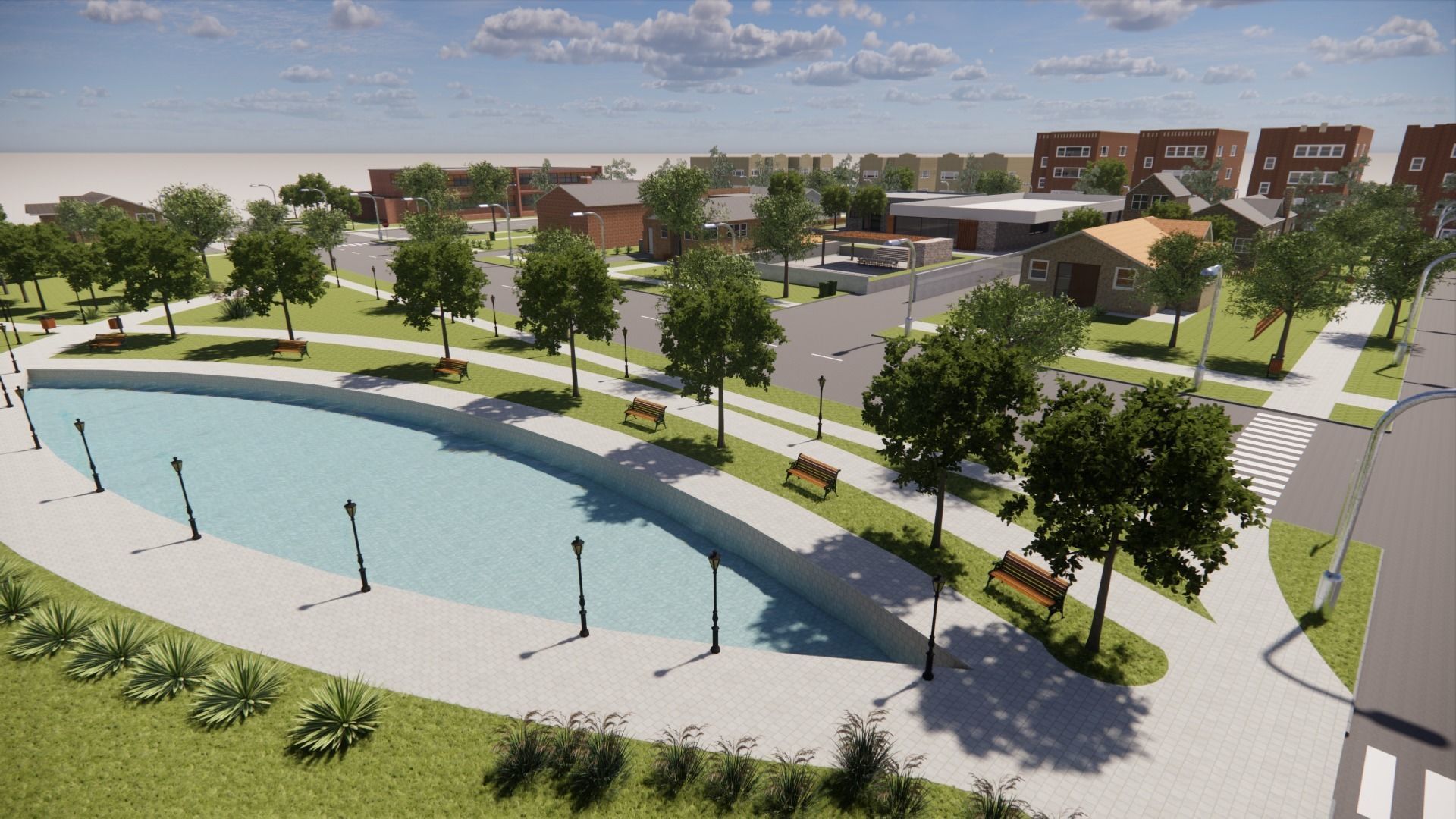 neighbourhood campus plan 3D model_1