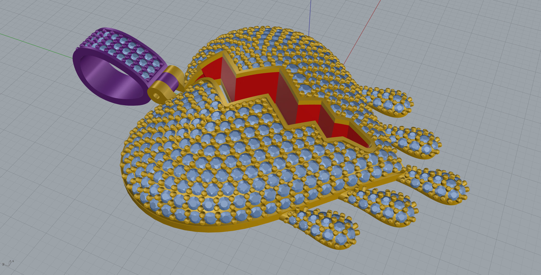 Broken Heart Pendant  3D print model_3