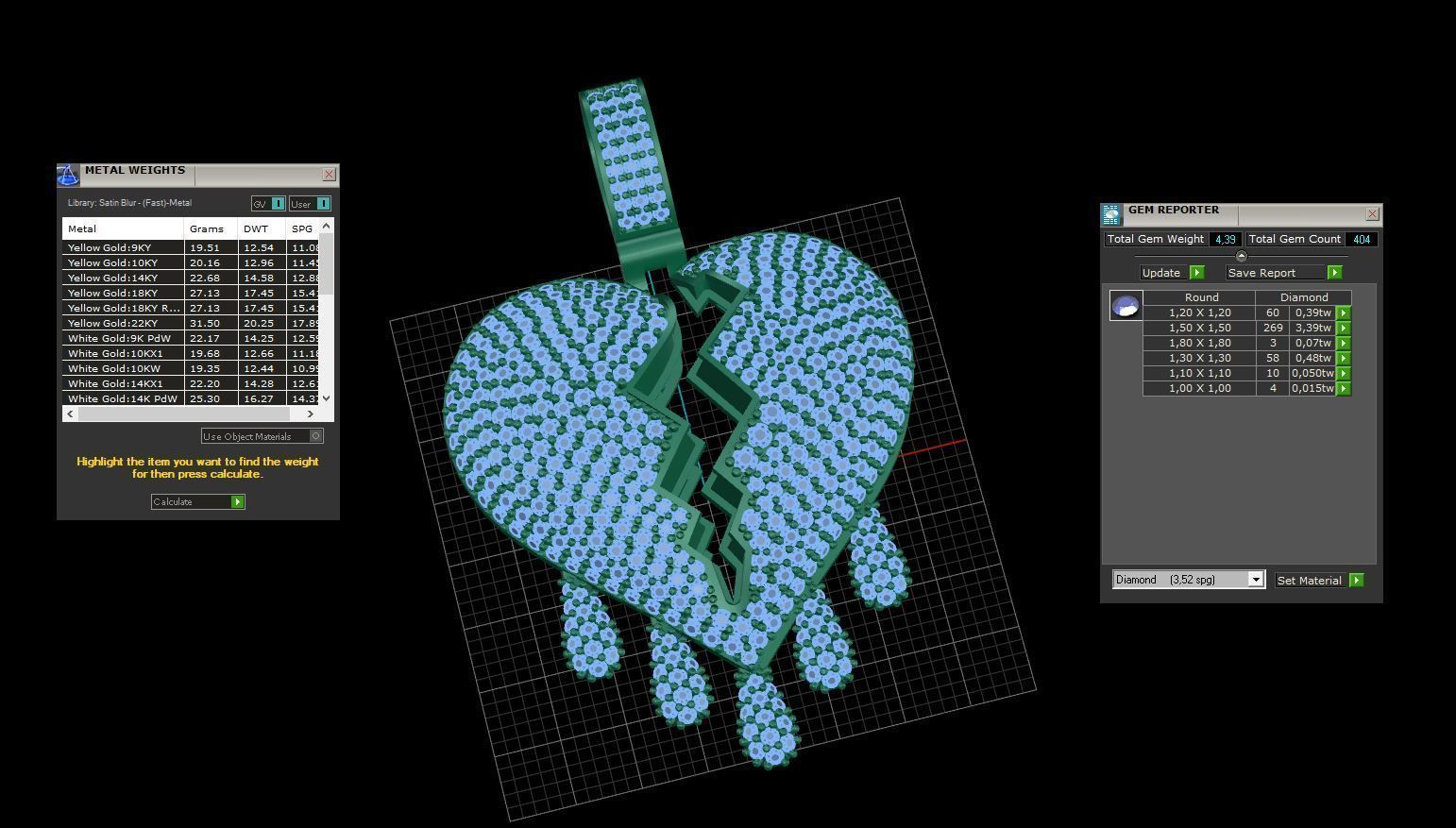 Broken Heart Pendant  3D print model_10