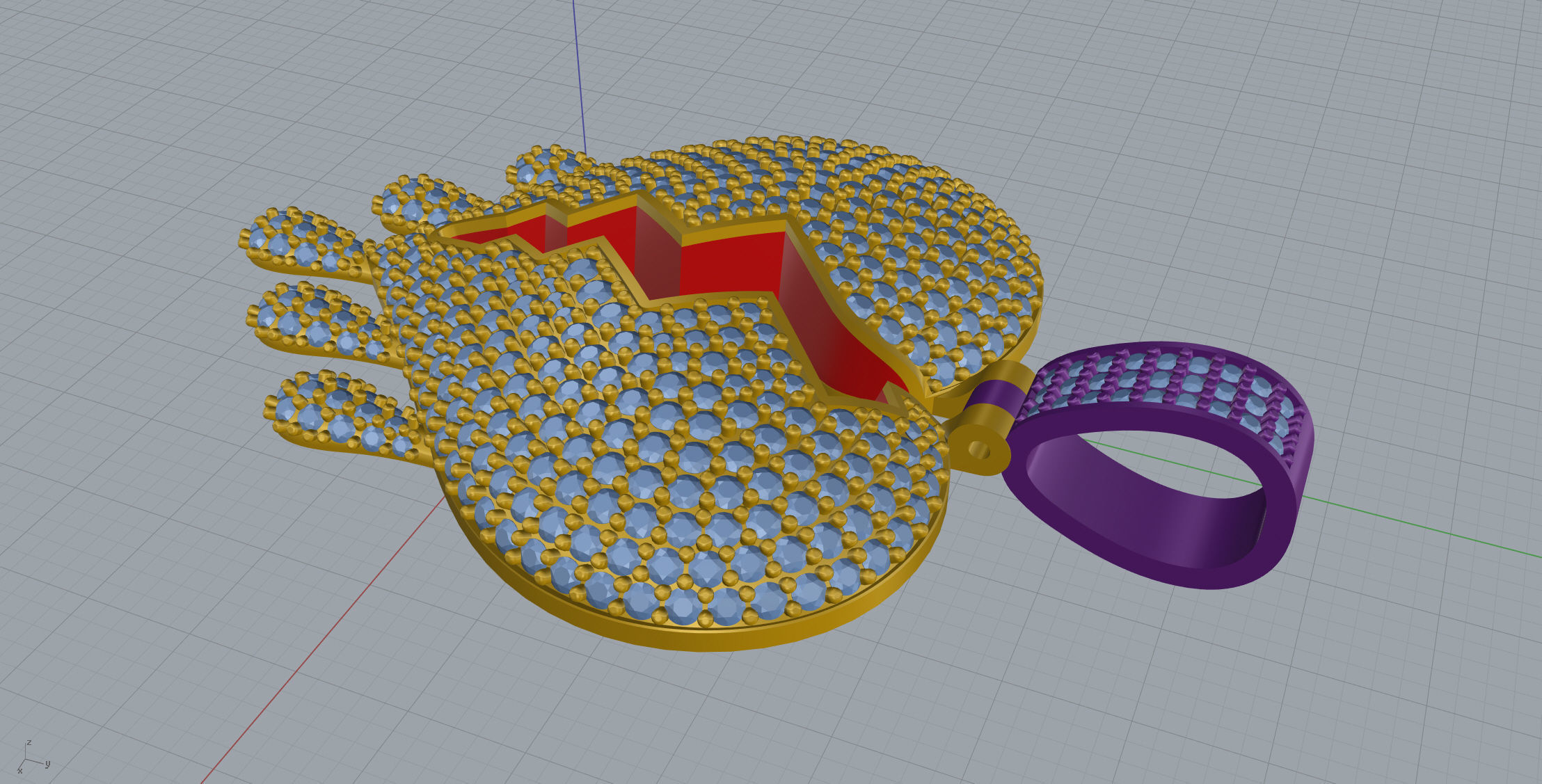 Broken Heart Pendant  3D print model_6