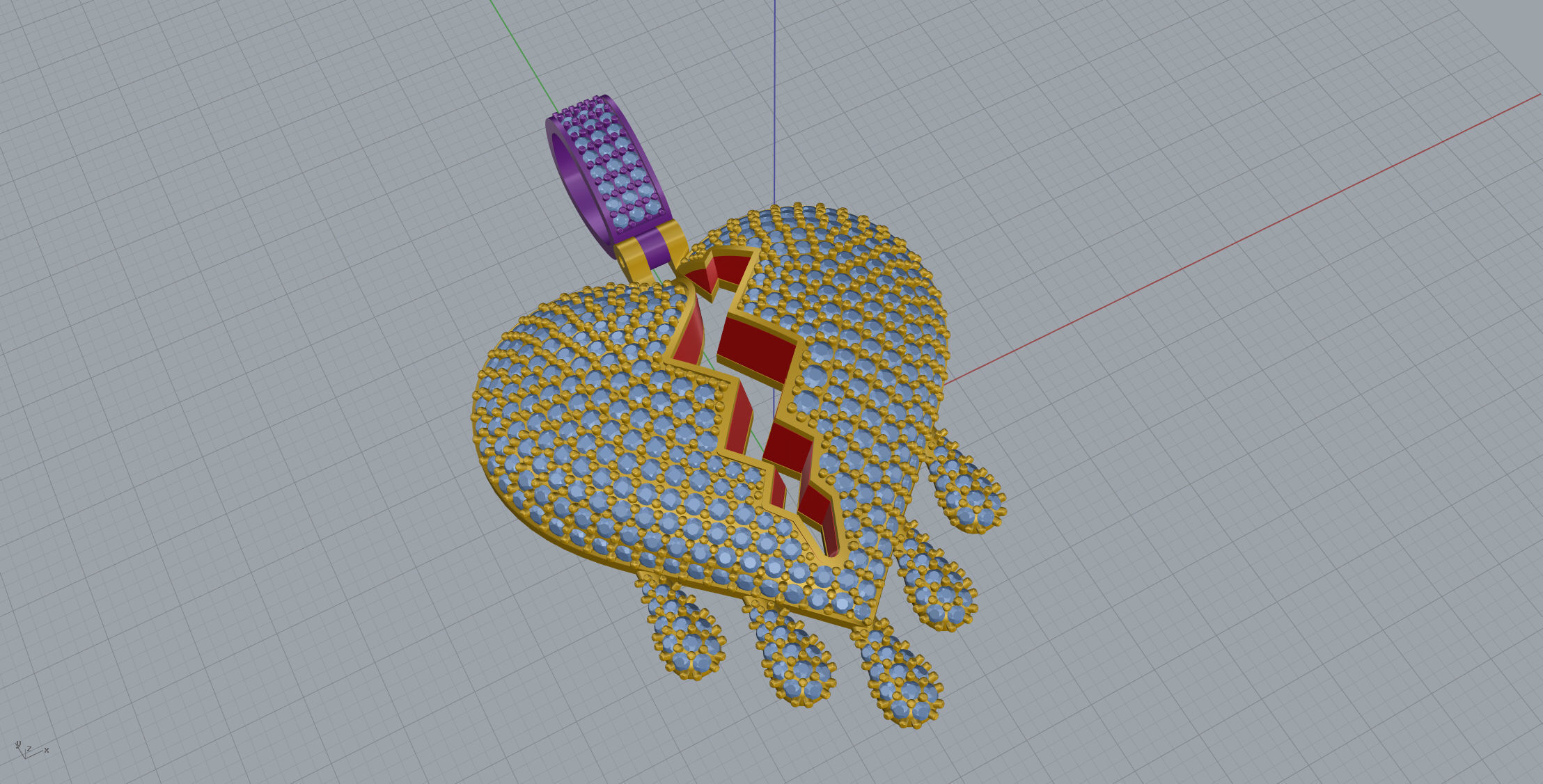 Broken Heart Pendant  3D print model_5