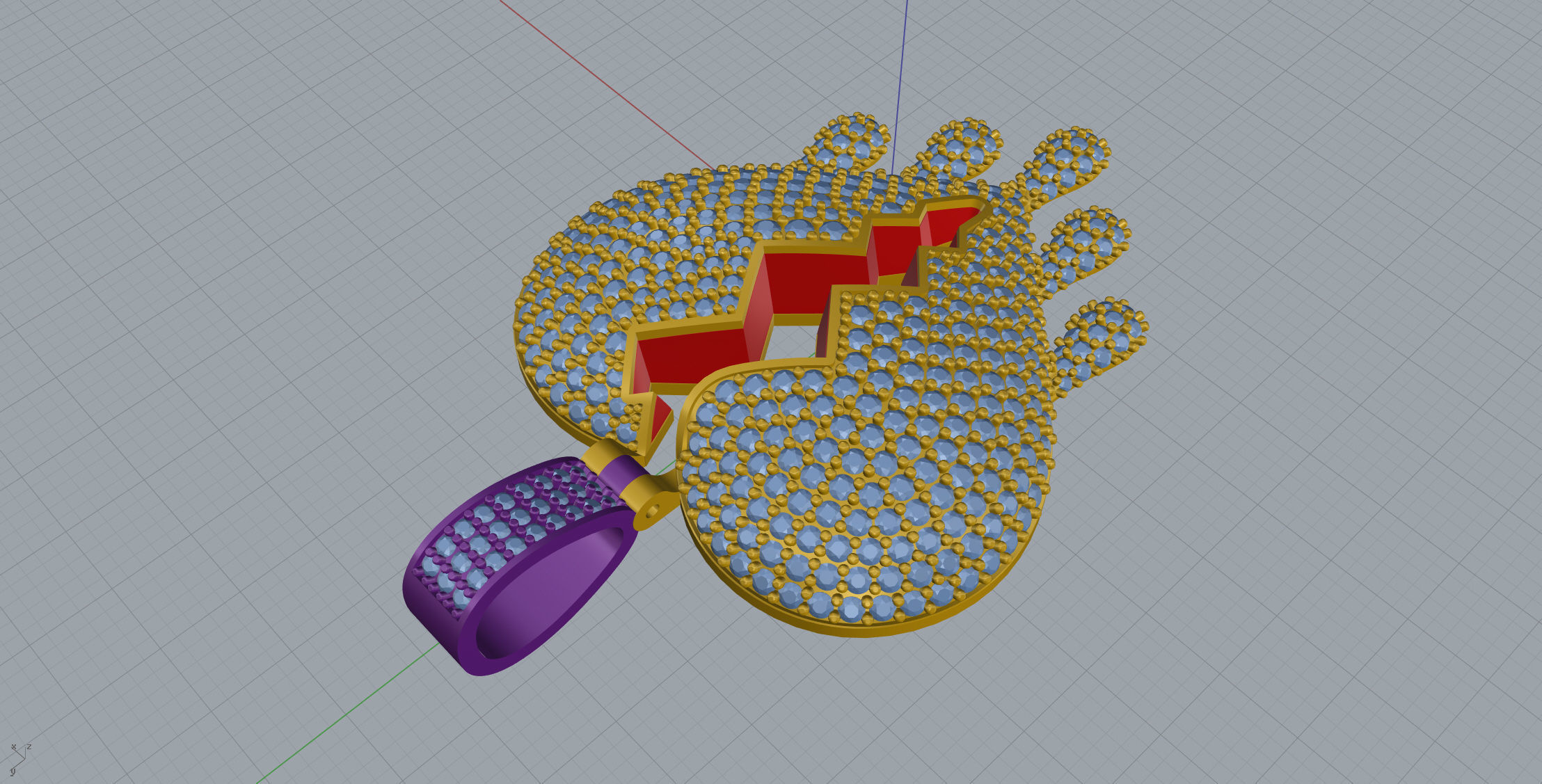 Broken Heart Pendant  3D print model_7