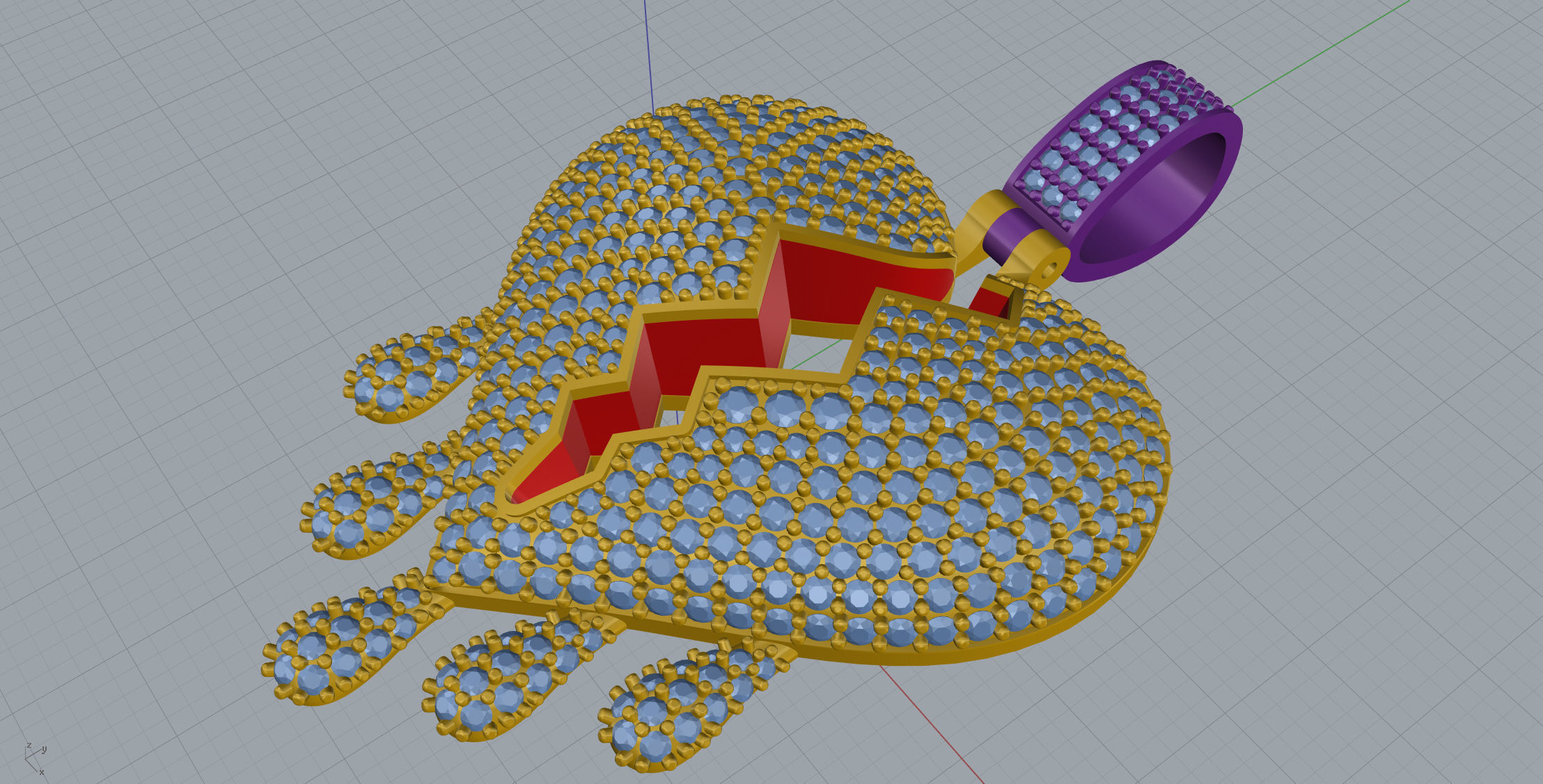 Broken Heart Pendant  3D print model_4