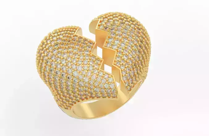 Broken Heart Ring  3D print model