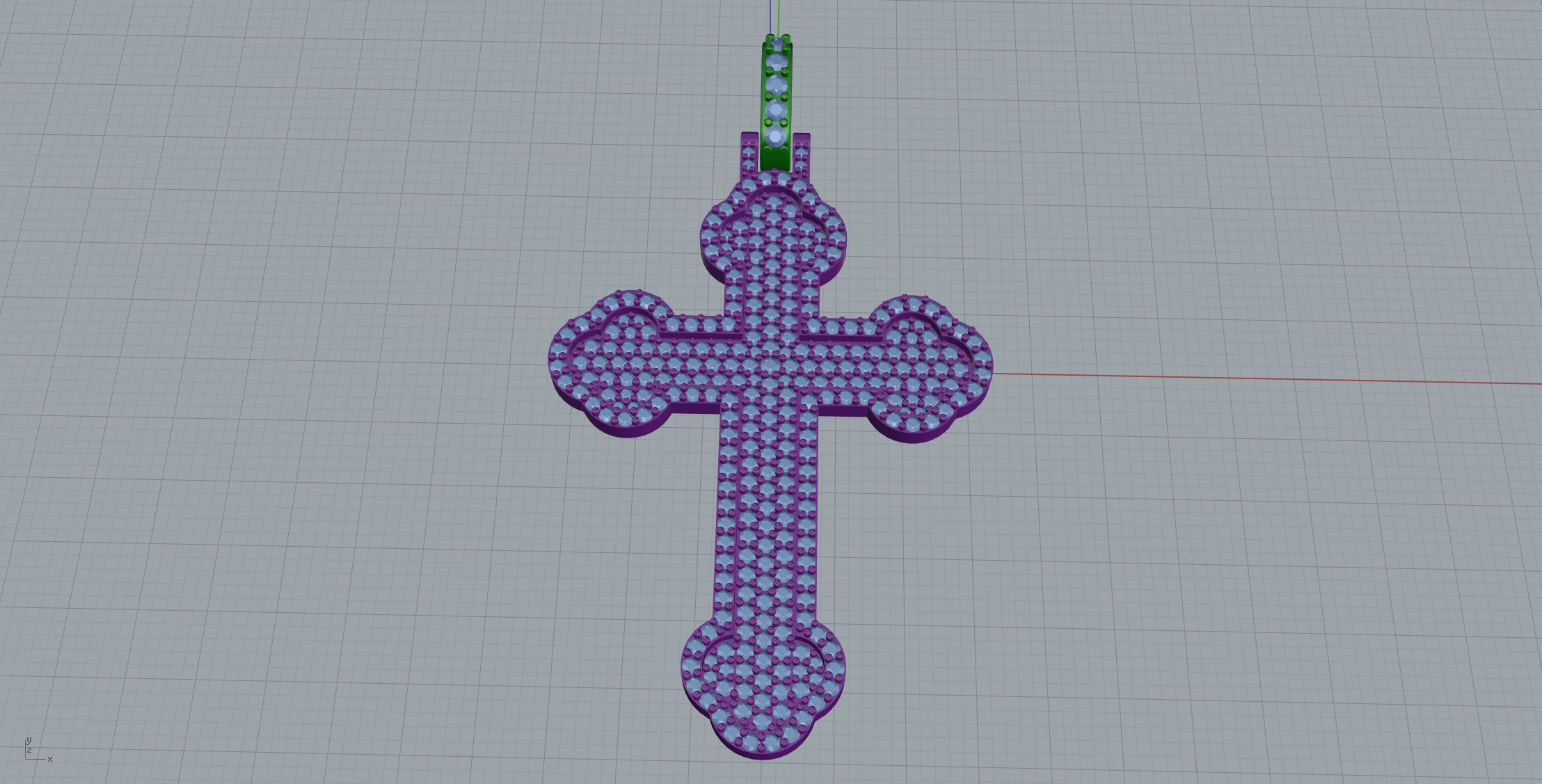 Cross Pave Model  3D print model_7