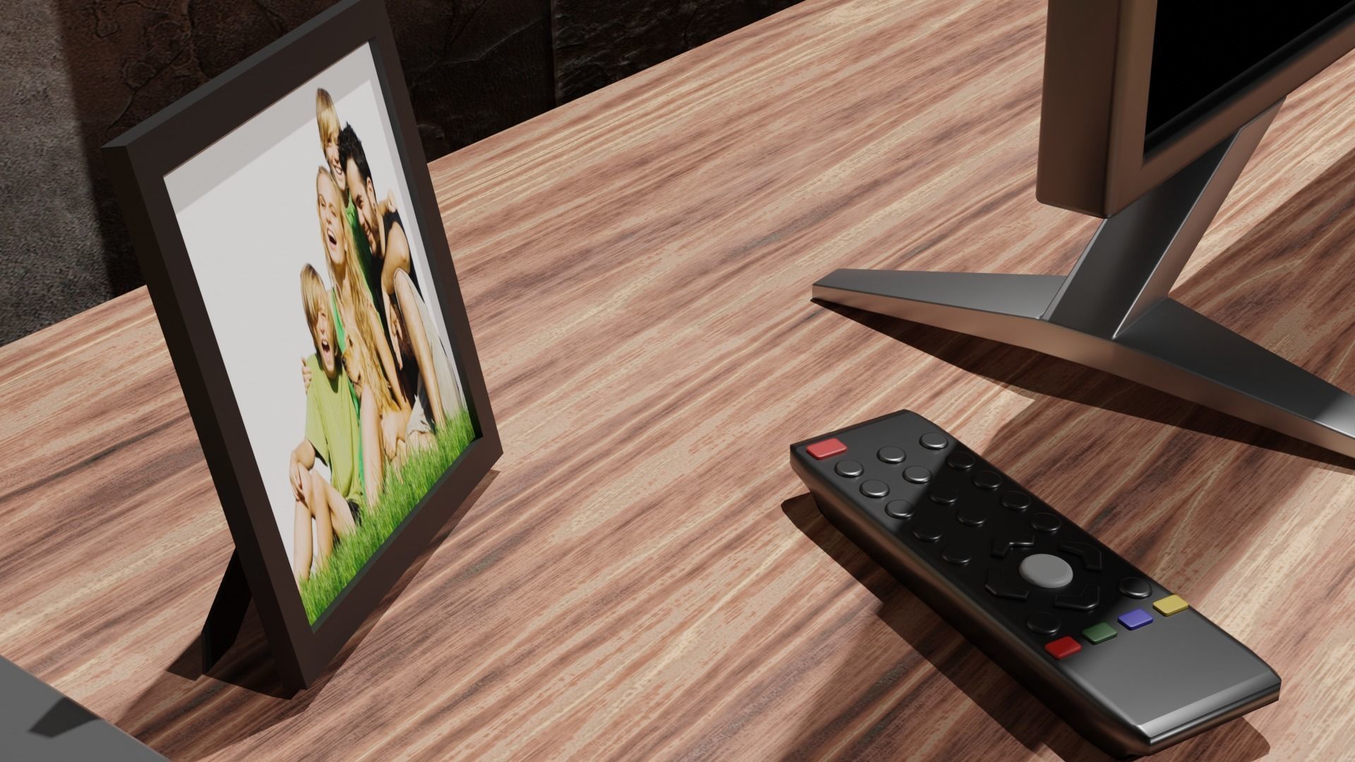 Wooden Tv Unit 3D model_5
