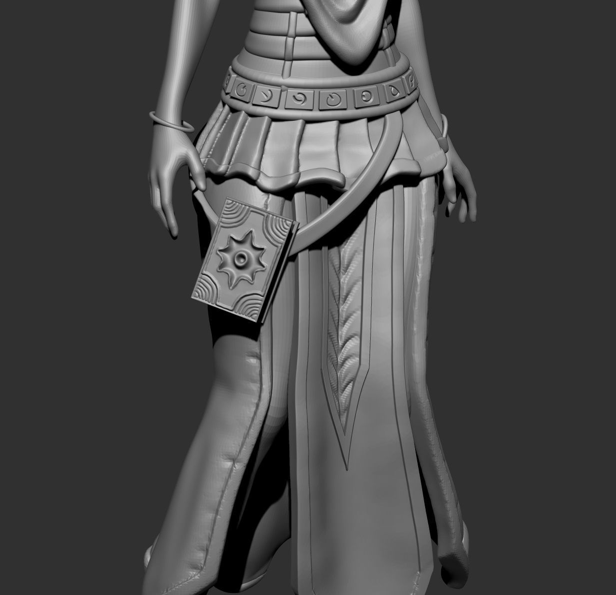 Female Spellcaster mage sorcerer 3D print model_7