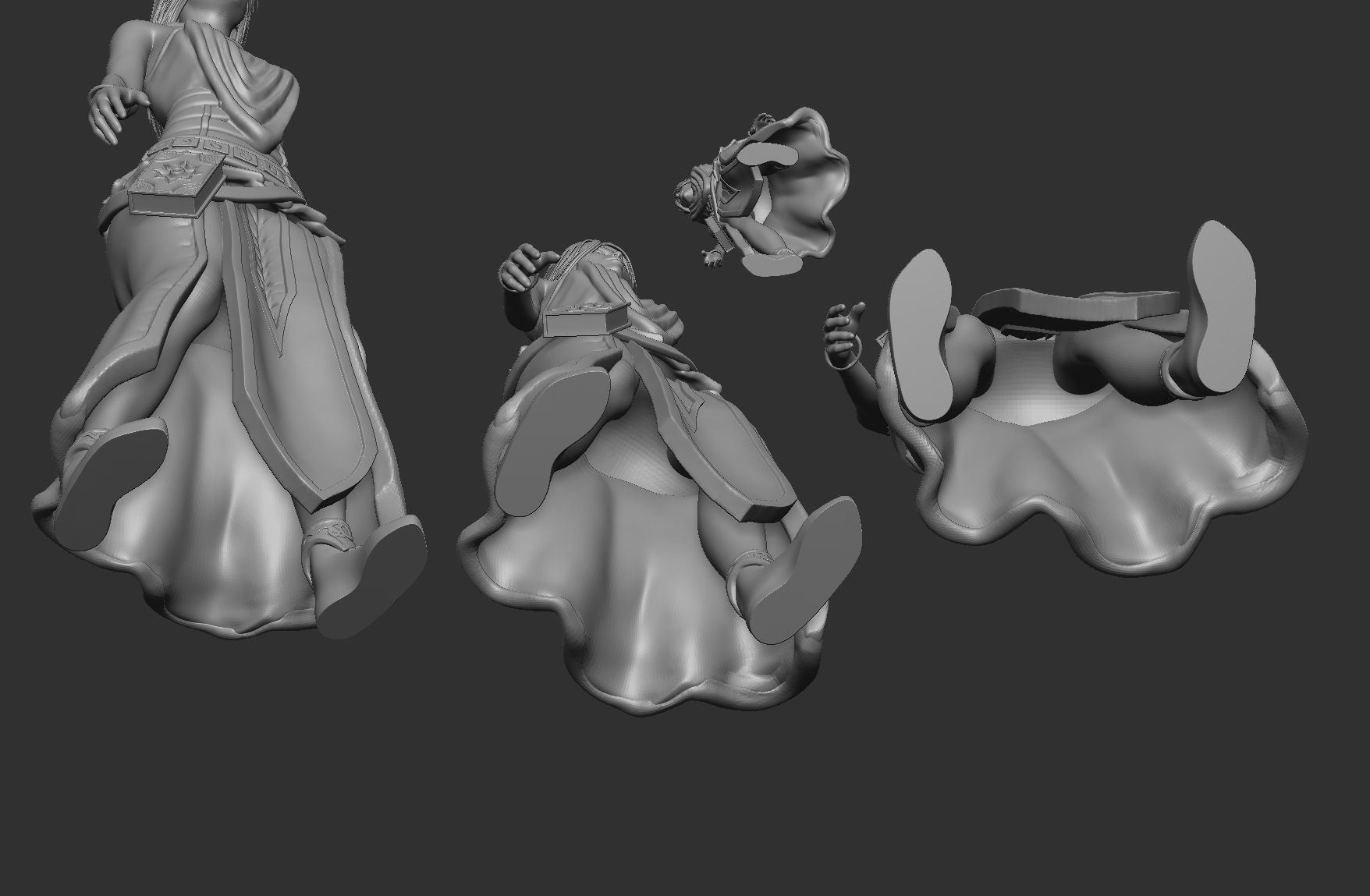 Female Spellcaster mage sorcerer 3D print model_17