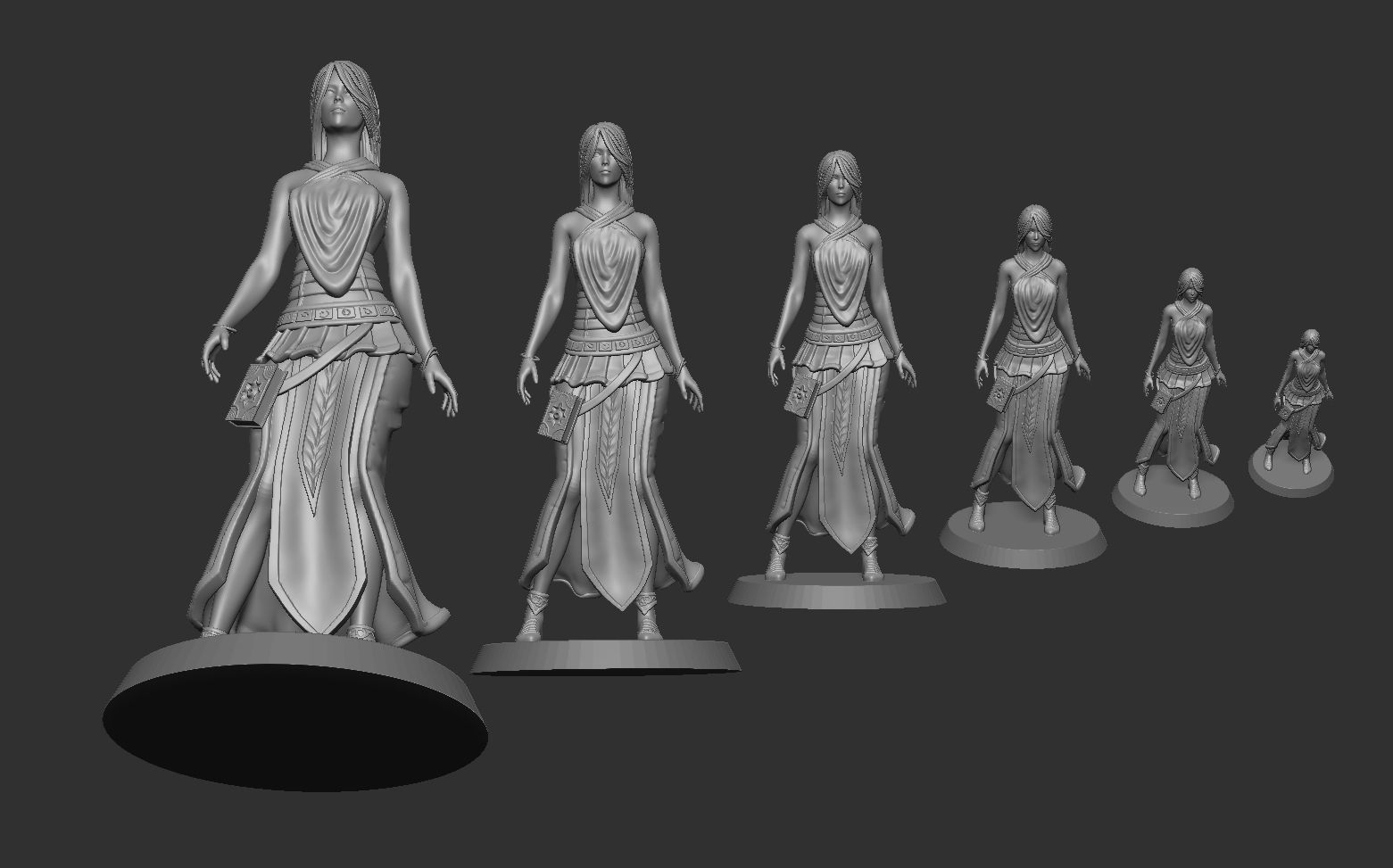 Female Spellcaster mage sorcerer 3D print model_10