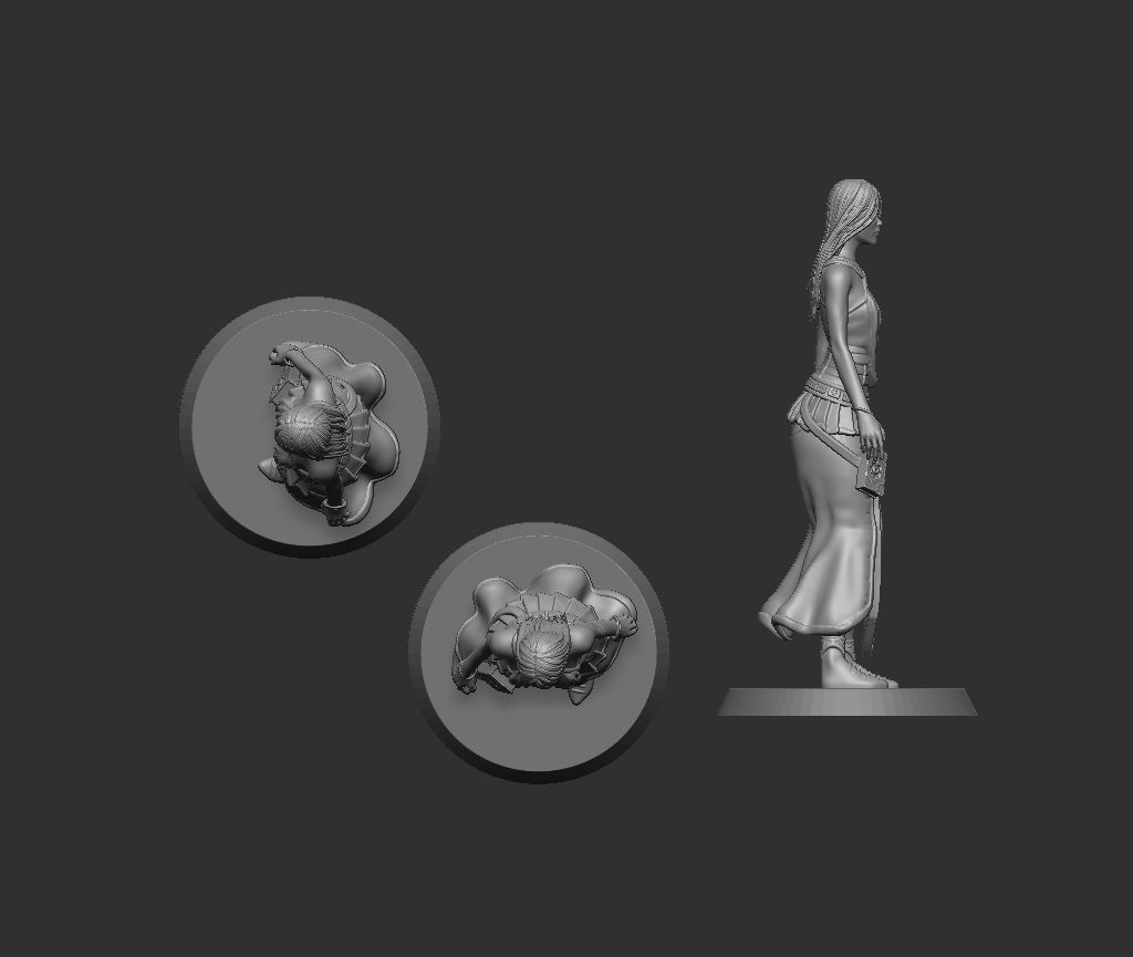 Female Spellcaster mage sorcerer 3D print model_9