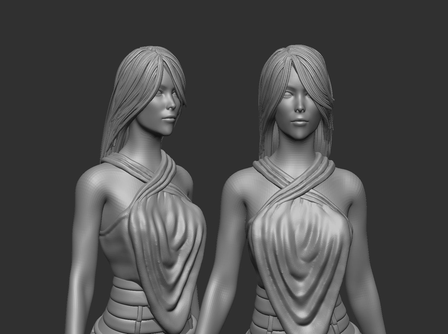 Female Spellcaster mage sorcerer 3D print model_6