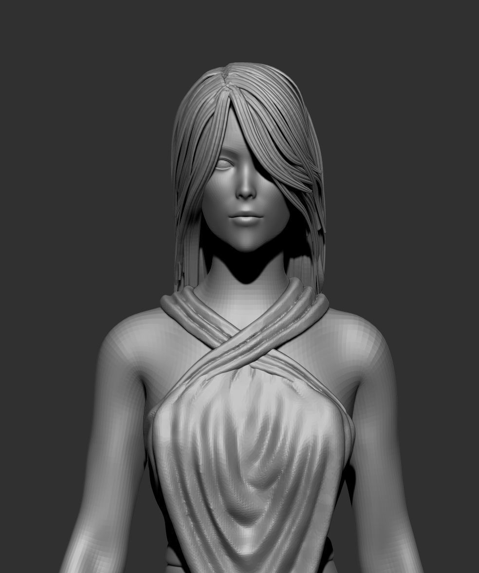 Female Spellcaster mage sorcerer 3D print model_5
