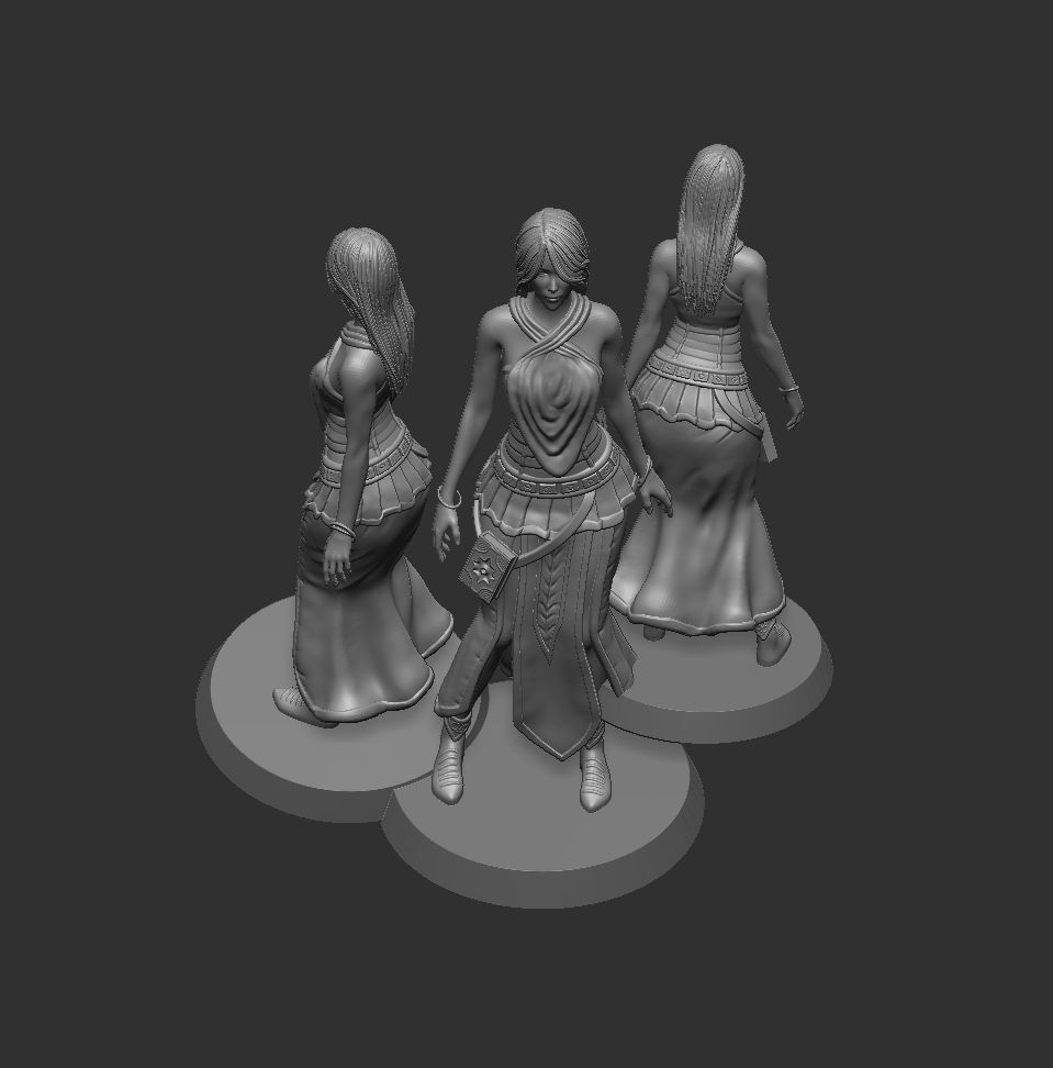Female Spellcaster mage sorcerer 3D print model_18