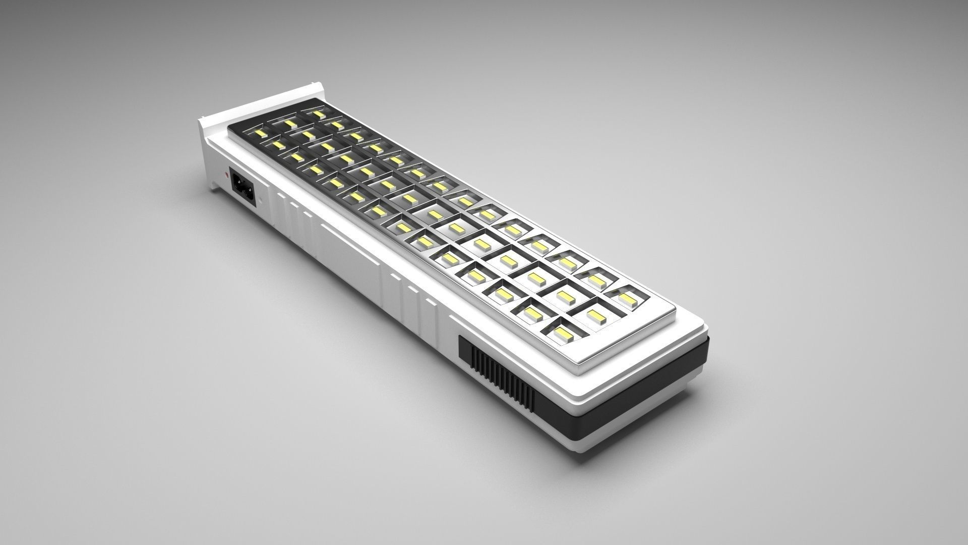 Led Emergency Lights Collection With Led Emergency Light Charger 3D model_10