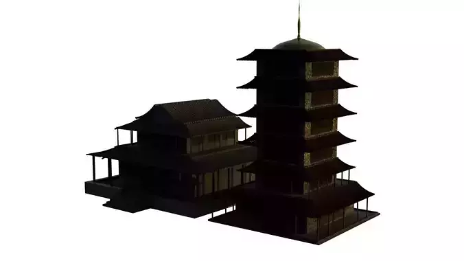 Chinese Houses 3d model 3D model