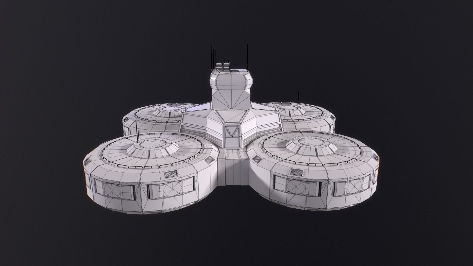 Planetary Storage Module Low-poly 3D model_4