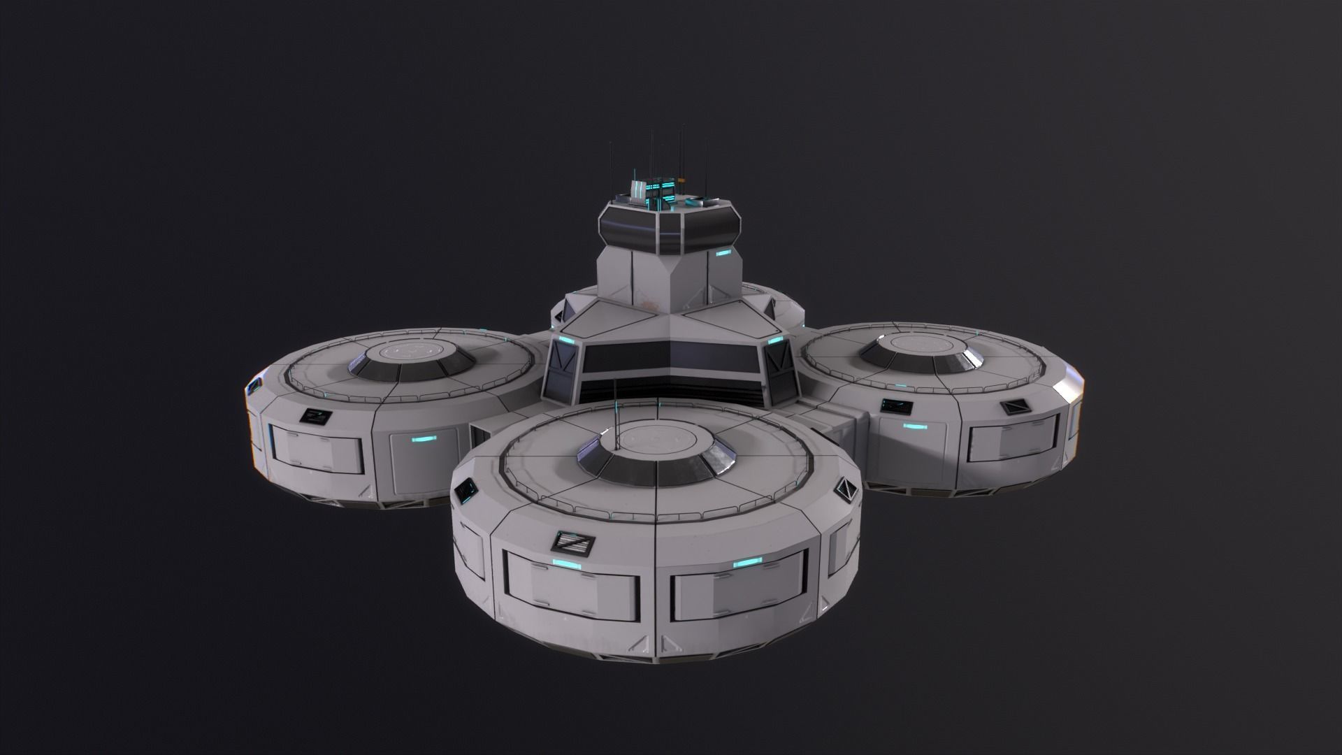 Planetary Storage Module Low-poly 3D model_1
