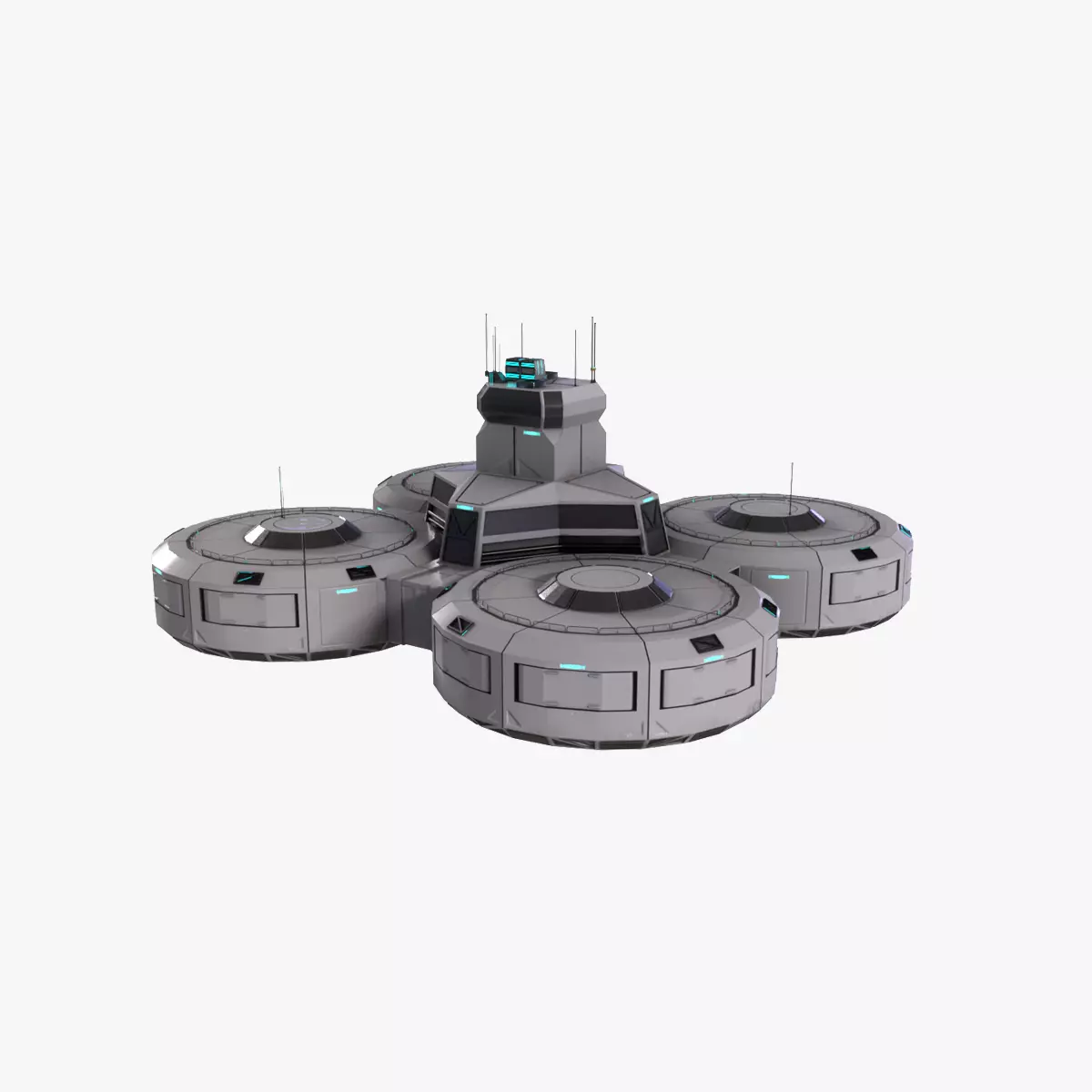 Planetary Storage Module Low-poly 3D model_0