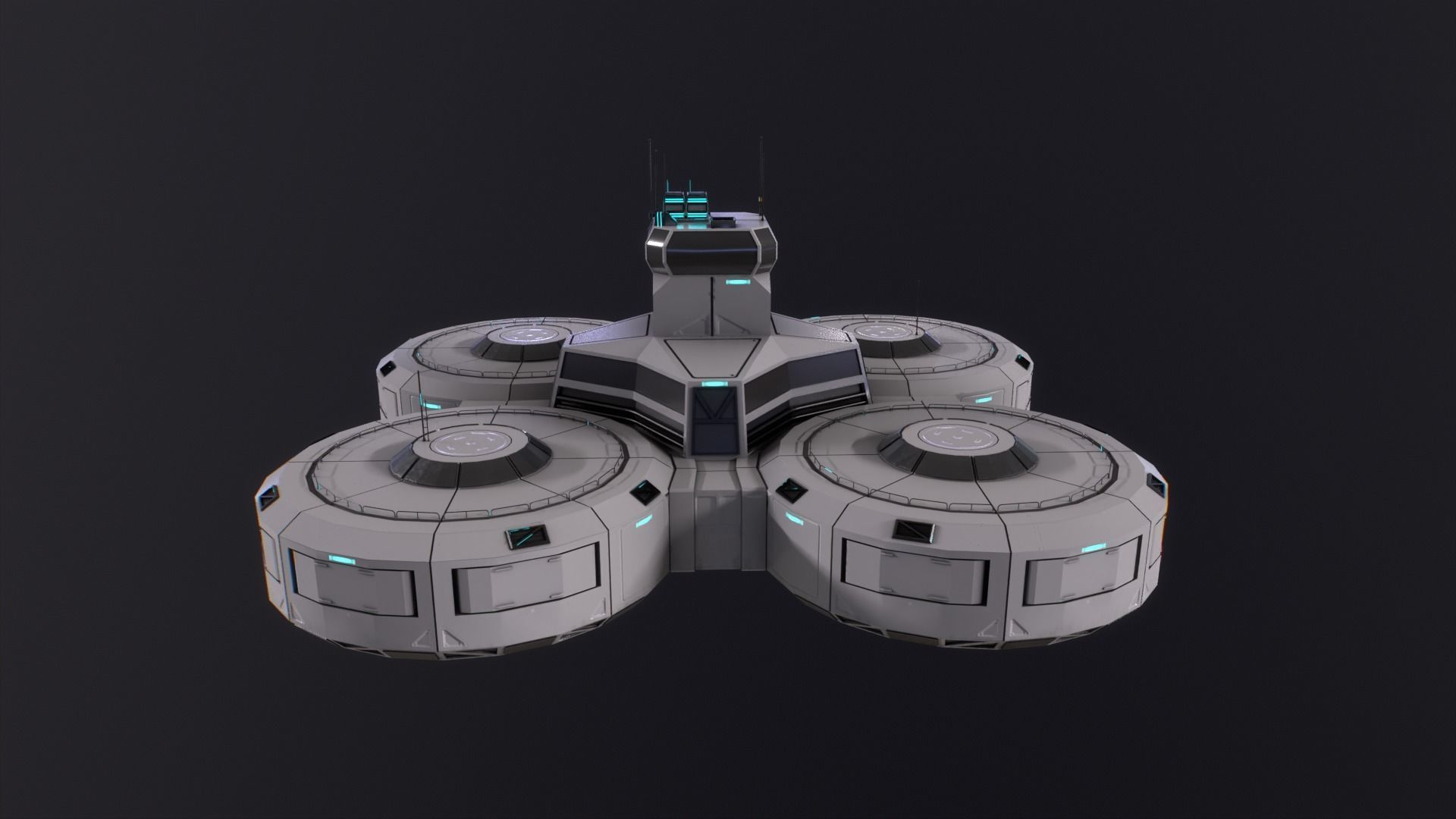 Planetary Storage Module Low-poly 3D model_3