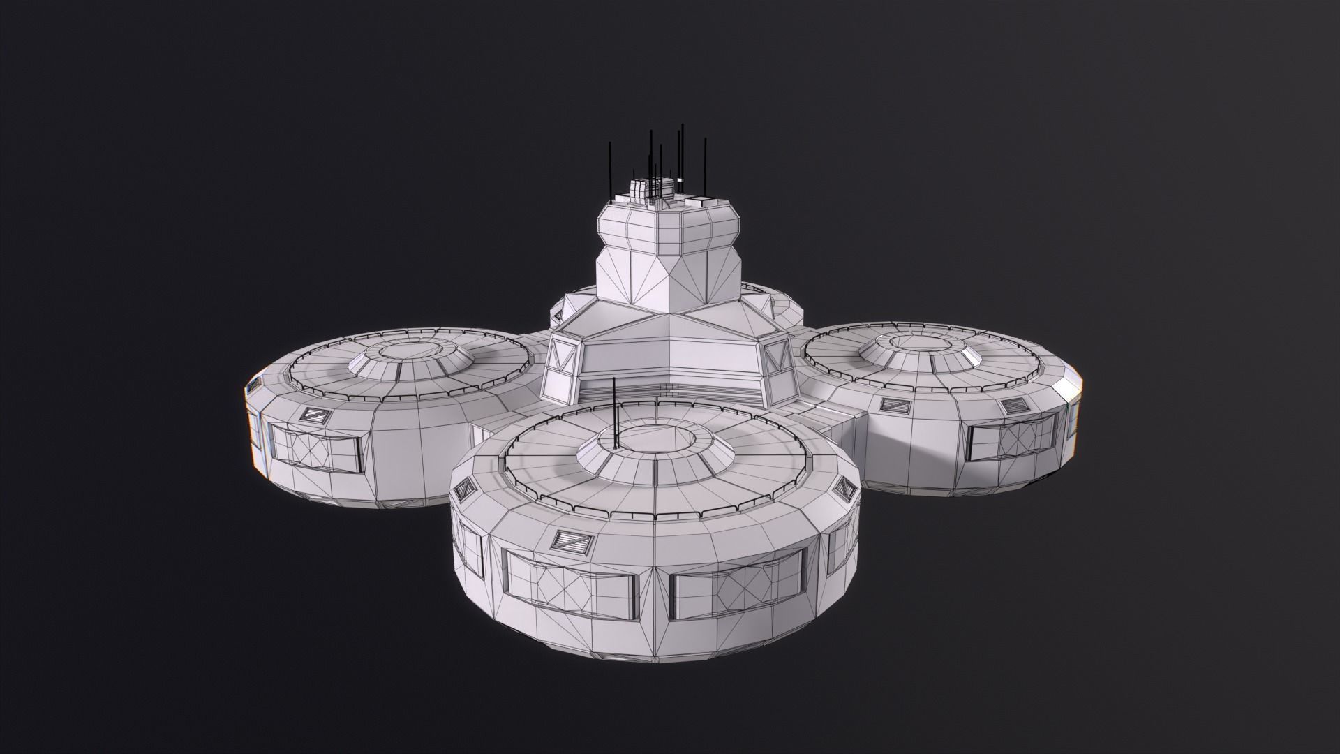 Planetary Storage Module Low-poly 3D model_2