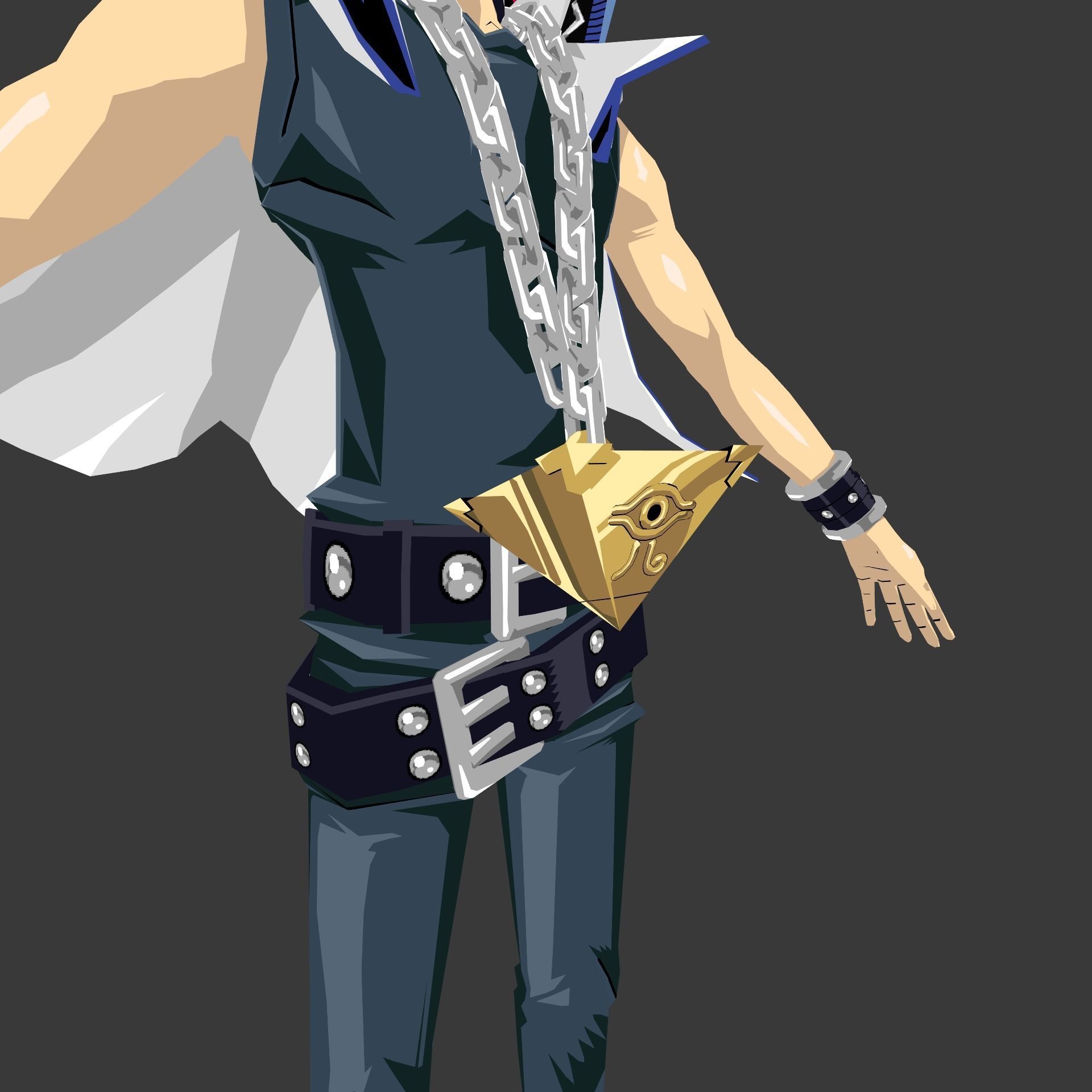 Yami Yugi yugioh Duel Links Low-poly 3D model_4