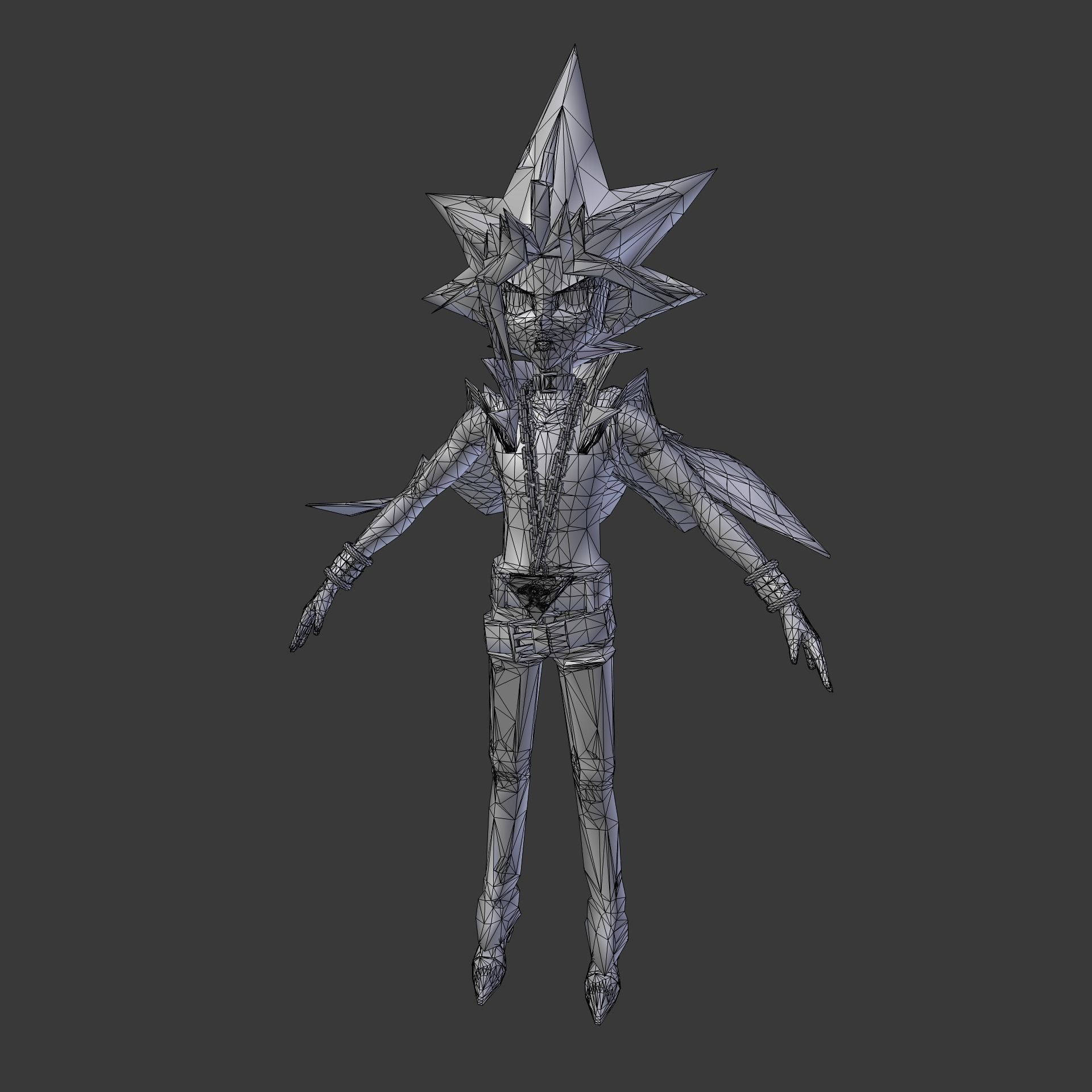 Yami Yugi yugioh Duel Links Low-poly 3D model_12