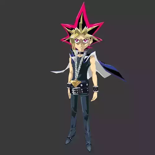 Yami Yugi yugioh Duel Links Low-poly 3D model