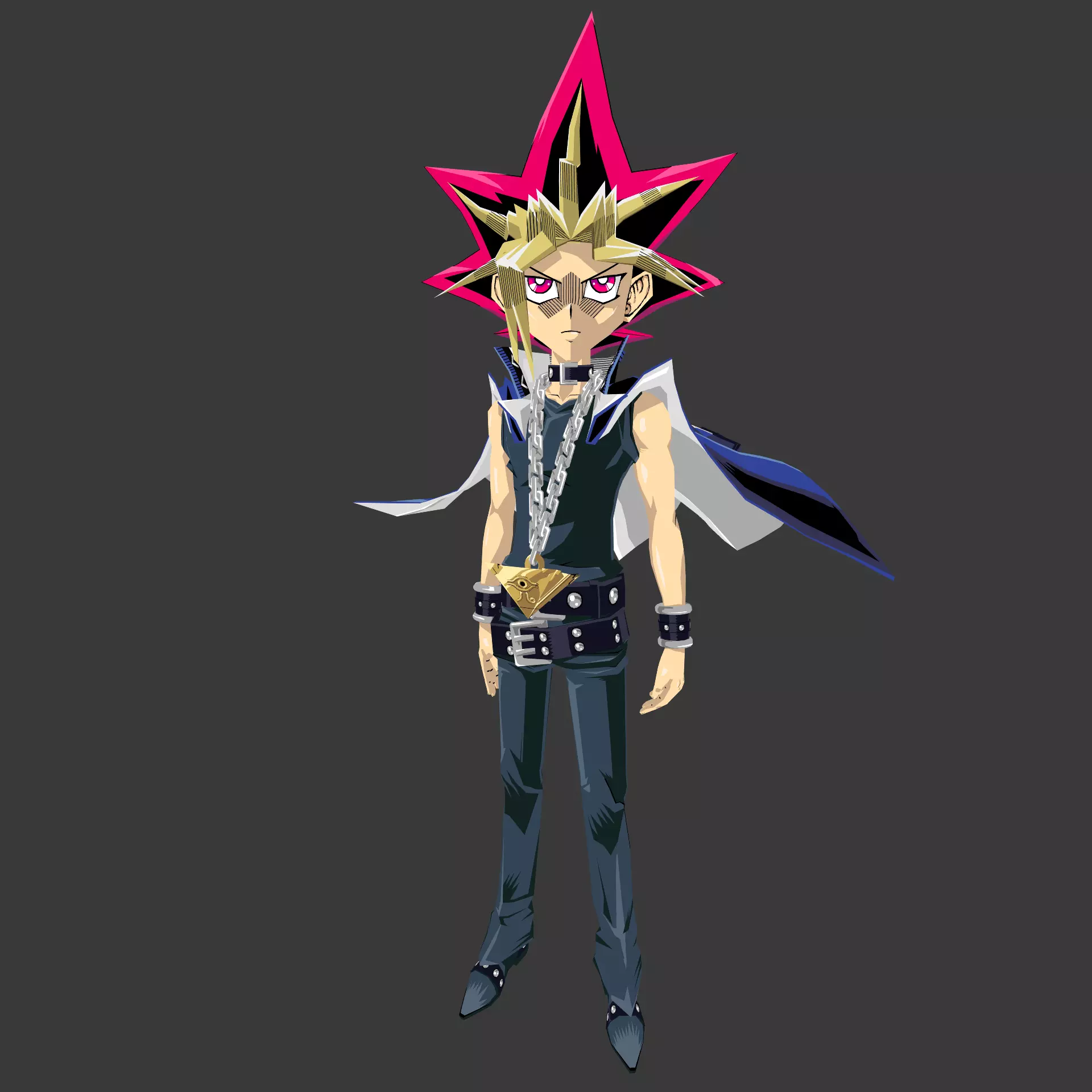 Yami Yugi yugioh Duel Links Low-poly 3D model_0