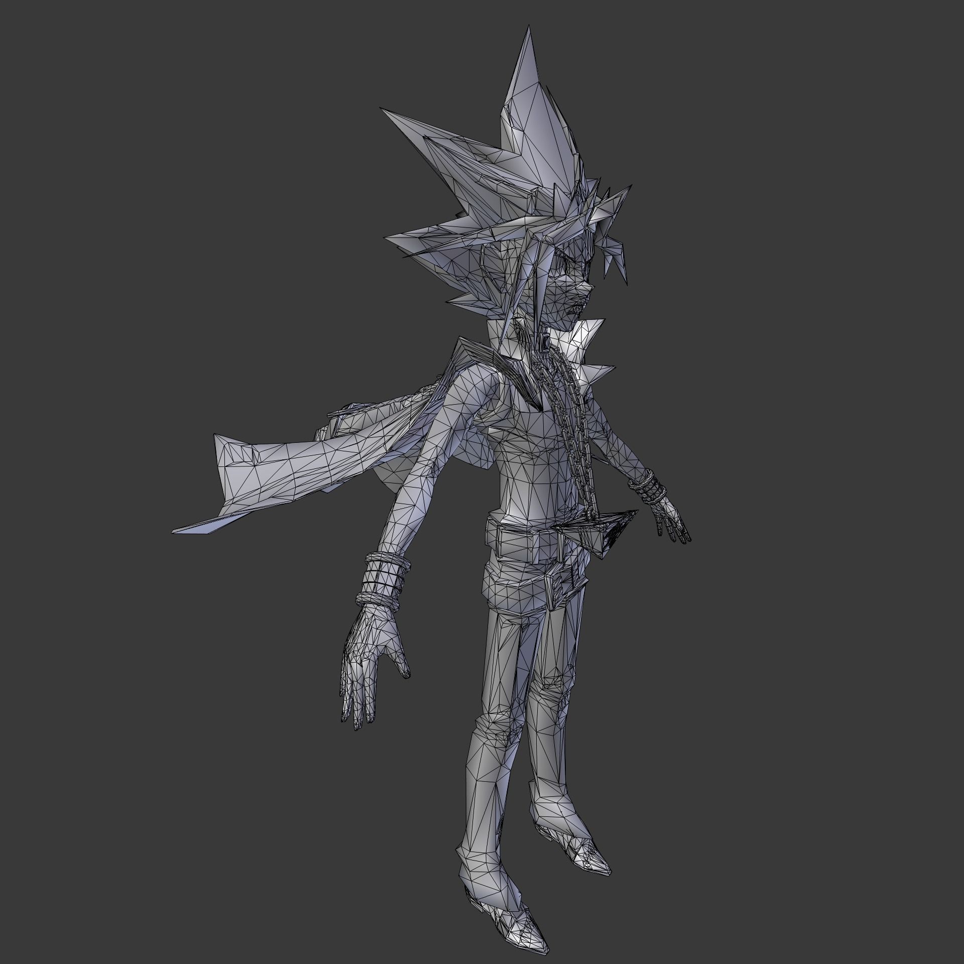 Yami Yugi yugioh Duel Links Low-poly 3D model_15