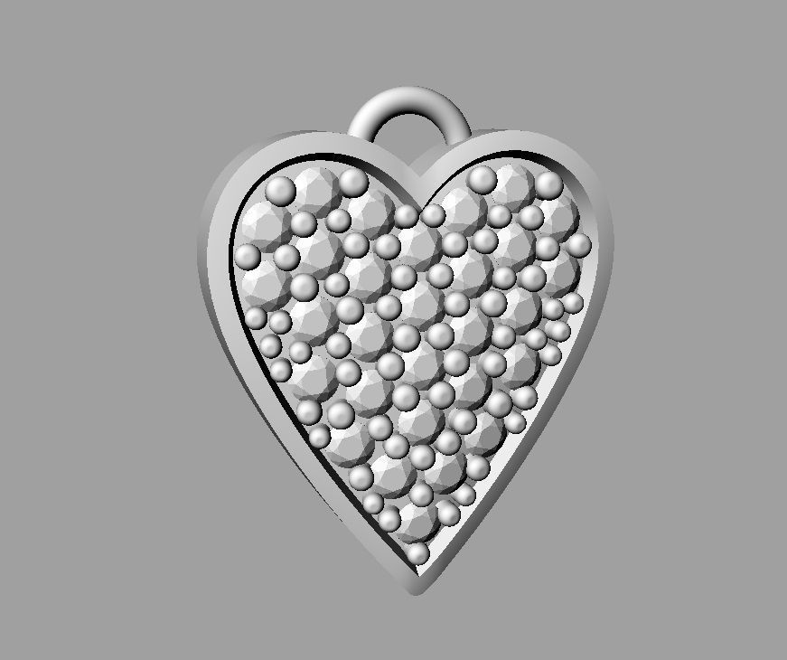 Heart Pave Pendant 3D print model_10