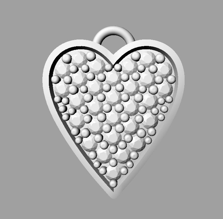 Heart Pave Pendant 3D print model_8