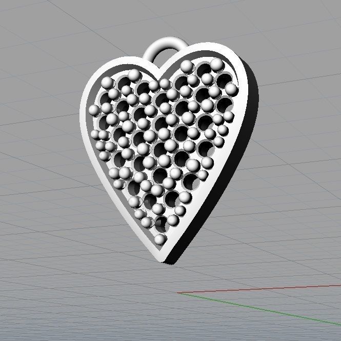 Heart Pave Pendant 3D print model_7