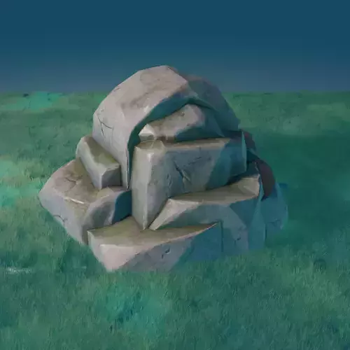 Stone  with moss Free low-poly 3D model Stone  with moss Free low-poly 3D model